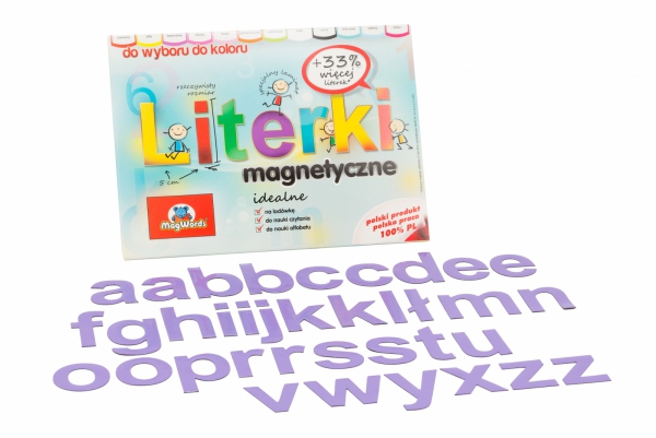 Alfabet Magnetyczny 5 cm - małe litery w kolorze lawendowym
