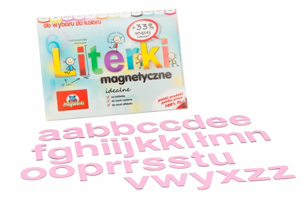 Alfabet Magnetyczny 5 cm - małe litery w kolorze różowym
